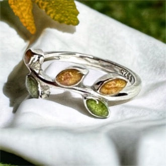 14k White Gold, 14k Gold, 14k Rose Gold, Handmade Leaf Band Cremation Ring