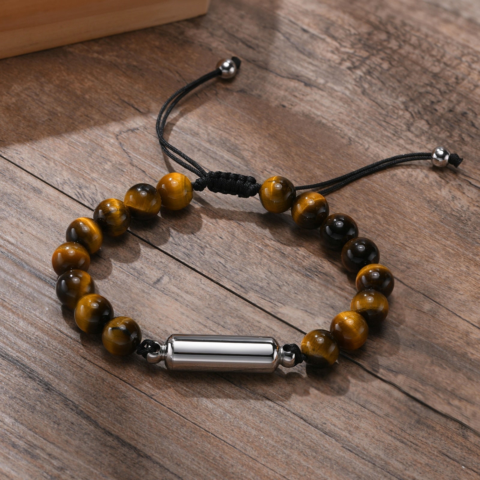 Lava Stone Beads Urn Bracelets for Ashes, Hollow Tube Cremation